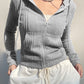 Classic Gray Hoodie in Korean Short Design 