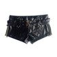 Dark Punk PU Leather Hollow Shorts