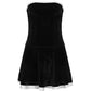 Black Vintage Corset Off Shoulder Mini Dress