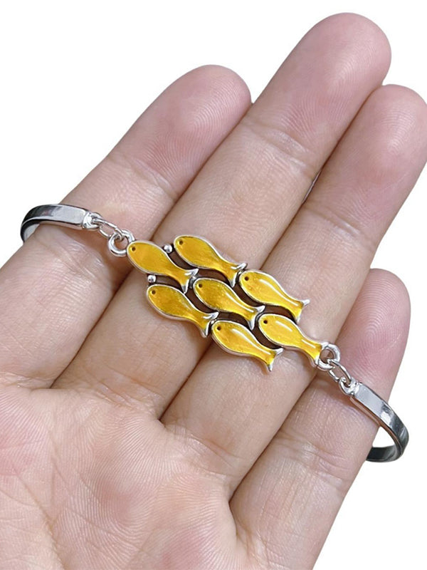 JY Yellow Vintage Cute Gold Fish Bracelet/Yellow Vintage Cute Gold Fish Bracelet