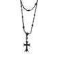 Cross Necklace with Double Layered Pearls