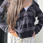 Vintage Striped Oversized Long Sleeve Hoodie