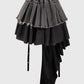 Vintage patchwork denim high waist skirt 