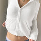 Classic Solid Color Hooded Crop Cardigan