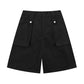 Black Basic Cargo Shorts with Large Pockets