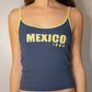 Contrast colored vintage cami top with letter print