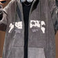 Multicolored oversized vintage hoodie with flocked star print for men
