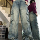 Hip Hop Multi Pockets Splice Cargo Jeans