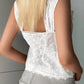 Vintage White Embroidered Tank Top with Lace Bows