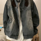 Retro Blue Distressed Zip Up Jacket