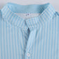 Blaues Vintage Gestreiftes Slim Fit Kurzarmhemd