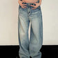 Vintage Loose Boyfriend Jeans with Mopping Detail