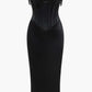 Einfarbiges Y2k Perlen Geflochtenes Ösen Korsett Midi Kleid