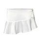 White vintage ruffle mini skirts with pearl buckle