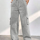 Grey vintage sweatpants with flap pockets