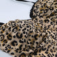 Vintage Bow Lace Splice Leopard Print Cami Top