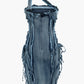 JY Vintage Asymmetric Frayed One Shoulder Denim Mini Dress / Vintage Asymmetric Frayed Denim One Shoulder Mini Dress