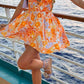 Giovanna orange floral mini dress 
