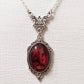 Vintage Gothic Red Oval Stone Pendant