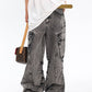 Faded Light Bleached Baggy Cargo Jeans