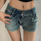 Ripped Upcycle Slim Denim Hotpants