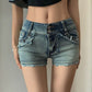 Ripped Upcycle Slim Denim Hotpants