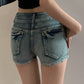 Ripped Upcycle Slim Denim Hotpants