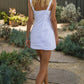 White French mini dress with button front