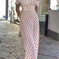 Off Shoulder Flounce Polka Dot Dress