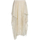 Apricot Y2K Irregular Lace Ruffle Skirt