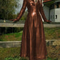 Brown vintage faux leather coat with front zip