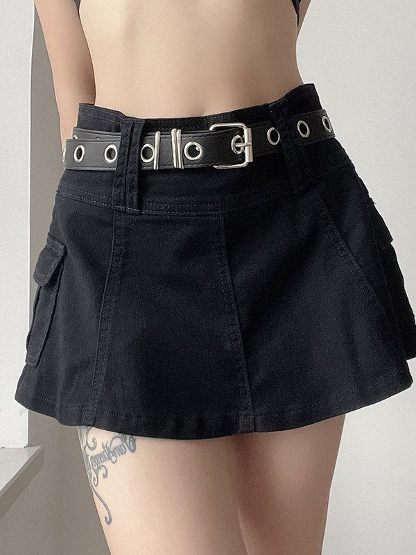 Vintage Mini Skirt with Lined Cargo Pockets