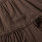 Brown Vintage Tiered Midi Skirt