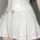 White Y2k pleated mini skirt with lace