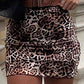 Leopard print mini skirt with mesh inserts