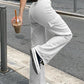 White Y2K Straight Leg High Waist Cargo Pants