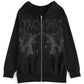 Punk Cherub Print Zip Up Hoodie