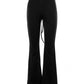 Black flared trousers with V-shaped lacing