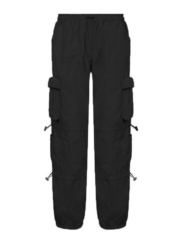 Baggy parachute cargo pants with drawstring and pocket