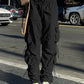 Baggy parachute cargo pants with drawstring and pocket