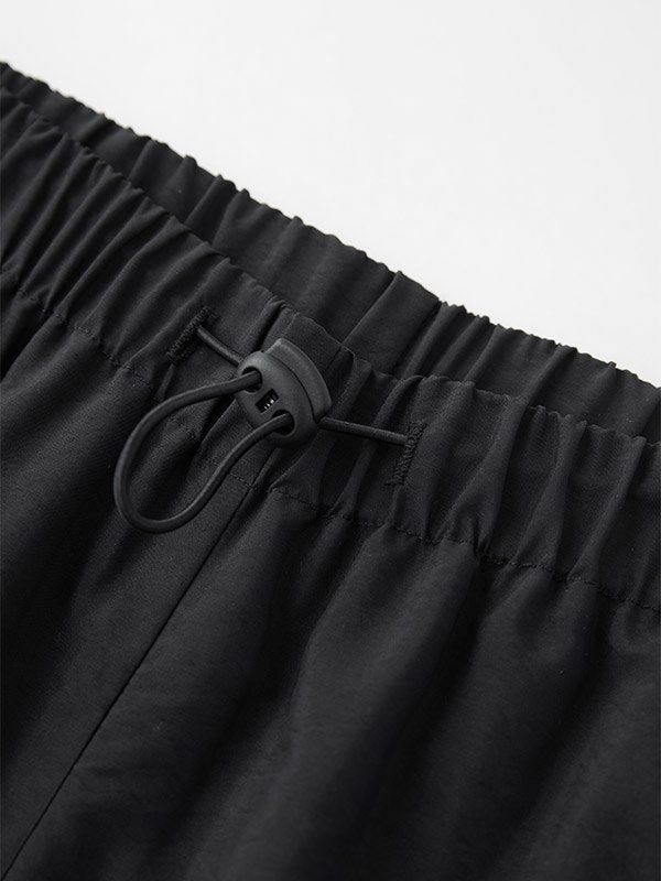 Retro sport black baggy jogging pants with side piping stripes