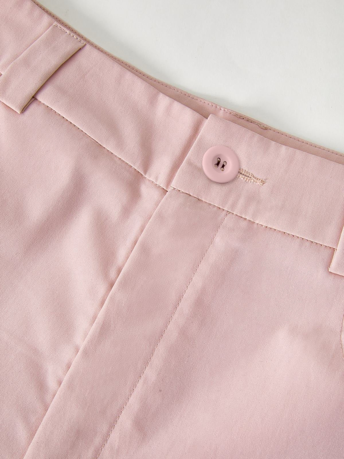 Ruffled Pink Cargo Pants with Straight Leg