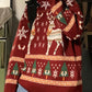 Vintage Red Christmas Deer Crew Neck Sweater
