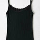 Einfarbiges Basic Spitzen Rippstrick Cami
