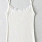Einfarbiges Basic Spitzen Rippstrick Cami