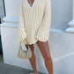 Y2K Striped Loose Knitted V Neck Sweater