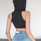 Hip Hop Bandana Design Cropped Tank Top with Hood