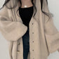 Vintage Solid Color Knit Cardigan with Buttons and Long Length