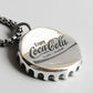 Vintage Bottle Cap Letter Engraved Pendant Necklace