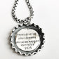 Vintage Bottle Cap Letter Engraved Pendant Necklace